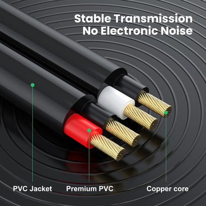 3.28ft/1m Dual 1/4" TS to RCA Cable, Standard Length 6.35mm Mono to 2 RCA Adapter for Home Studio Rack, DJ Setup, Amp to Speaker Connection - size: 1m
