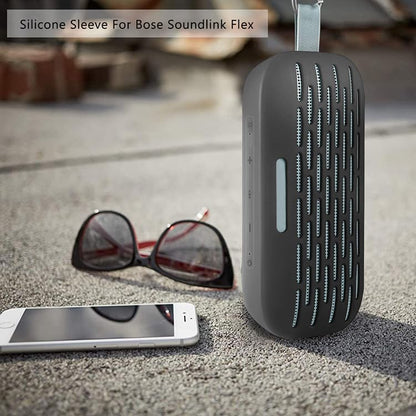 Silicone Protective Case Cover Sleeve Shell for Bose Soundlink Flex Speaker Frame Case Bag Skin Box Accessories - color: Black