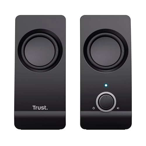 Trust Remo 2.0 PC Speakers, 16W (8W RMS), USB Powered, Jack 3.5mm, Stereo Speaker Set with Volume Control, Compact Sound System for Computer and Laptop - Black - style: Remo 16 W