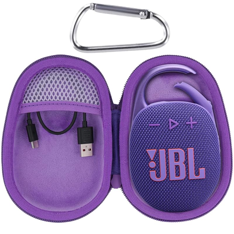 Aenllosi Hard Case for JBL Clip 5 Speaker, Purple | EVA case construction, Water-resistant design, Dust-resistant design, Protective case only - color: Purple