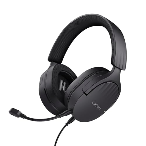 Trust Gaming GXT 489 Fayzo Gaming Headset for PC, PS5, PS4, Xbox Series X|S, Switch, Mobile, 3.5 mm Jack, 85% Recycled Plastics, Over-Ear Wired Headphones with Noise Cancelling Microphone - Black - color: Black, style: 3.5mm