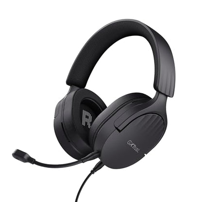 Trust Gaming GXT 489 Fayzo Gaming Headset for PC, PS5, PS4, Xbox Series X|S, Switch, Mobile, 3.5 mm Jack, 85% Recycled Plastics, Over-Ear Wired Headphones with Noise Cancelling Microphone - Black - color: Black, style: 3.5mm