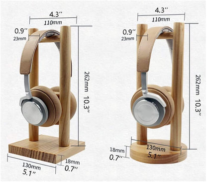 Headphone Stand Headset Stand Headphone Stand Wooden Headphone Display Holder Stand Frame for On-Ear Over-Ear Headphones Earphone Rack Headphone Stand for Desk (Color : Round) - color: Round