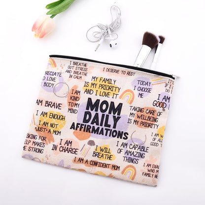 Mother Mom Daily Affirmations Gifts Inspirational Mom Mental Health Gifts Makeup Bag Mothers Day Gifts for Women Mommy Bag Accessories Pouch Holiday Easter Birthday Gifts for Mother Mama Cosmetic Bags - color: Mother Mom Daily Affirmations Gifts