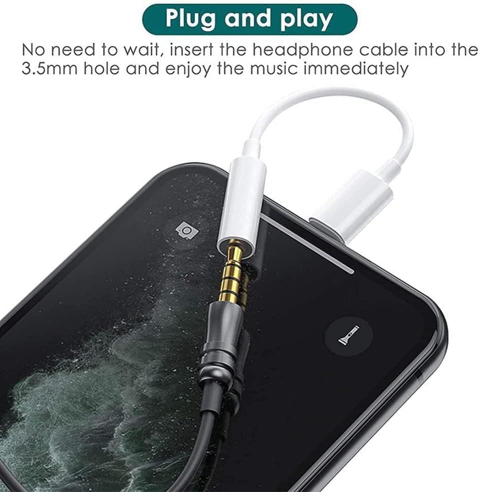 Headphone Adapters, 2 Pack 3.5mm Audio Aux Adapter Dongle | Compatible with iPhone 14 13 12 11 Pro XR XS Max X 8 7 6s Plus, Headphone/Earphone Jack