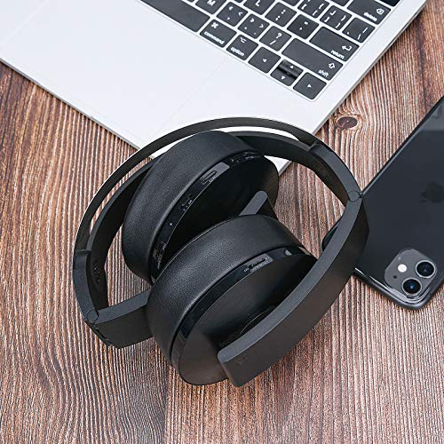 SOULWIT Ear Pads Cushions for Sony Platinum Wireless PlayStation PS4 Headset, Replacement Earpads for 2018 Version, Headphone Model CECHYA-0090 (PL Black)