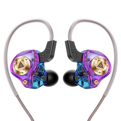 Piluyaa Wired Gaming Headphones IEM Earphones with 1DD，QKZ ENZO in Ear Monitor, HiFi Earbuds, Bass Sound with New 11mm Dynamic Driver for Video Music Gaming (Colorful) - color: PURPLE