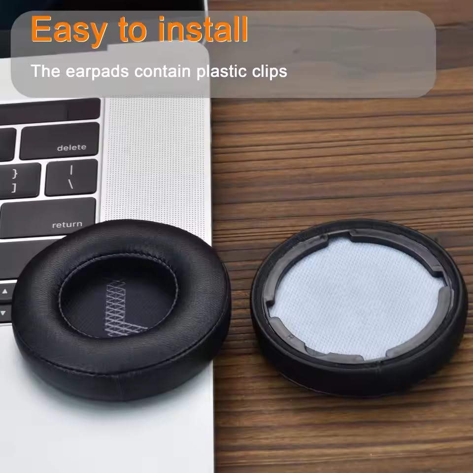 Live 400 BT Earpads - live400 Replacement Ear Pads Cover Cushions Foam Compatible with JBL Live 400BT On-Ear Wireless Headphones,High-Density Noise Cancelling Foam,Softer Leather - Black
