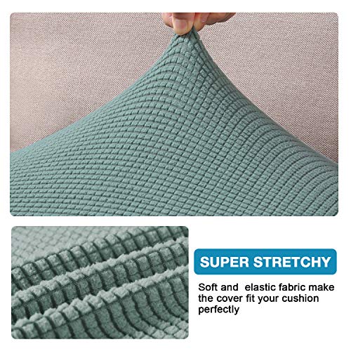 Flamingo P Super Stretch Couch Cushion Cover 1 Pack Individual Seat Slipcover with Elastic Bottom, Machine Washable Furniture Protector (1 Seat Cushion Cover, Sage) - color: Sage, size: 1 Seat Cushion Cover