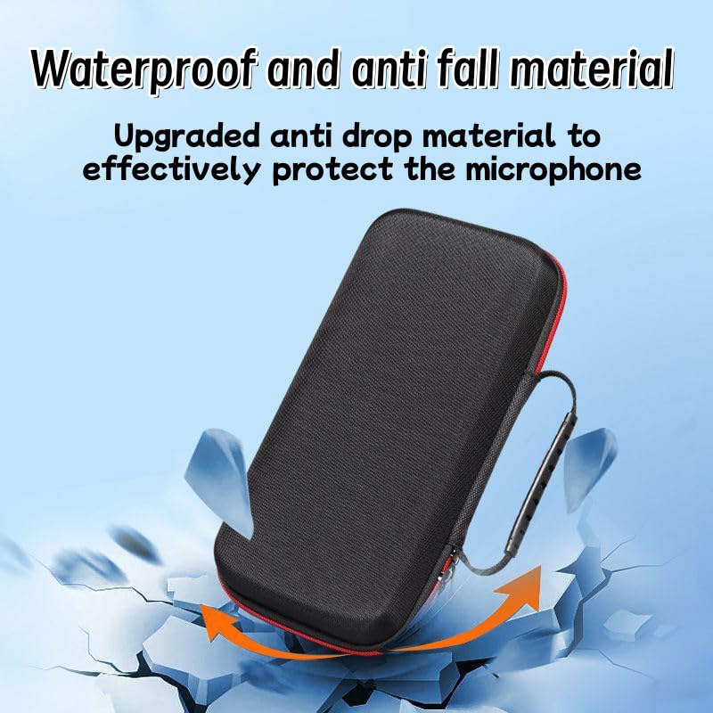 Portable microphone case with travel handle, shockproof EVA hard shell, waterproof compact storage box, suitable for Karaoke/vlog/outdoor use(No microphone included)