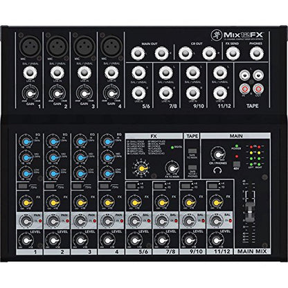 Mackie Mix Series Mix12FX 12-Channel Compact Mixer with Effects, Black - size: Mix12FX