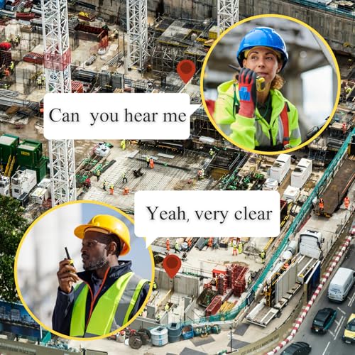 T3F Walkie Talkies 6 Pack for Adults, IP67 Waterproof 2 Way Radios Rechargable, with Earpiece and Mic, Shock Resistant, Dual PTT, One Key Group Call, VOX, NOAA&Wheather Alert, Black/Yellow