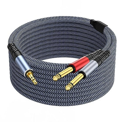 1/8 Stereo to Dual 1/4 Mono Cable 25ft, 3.5mm to Dual 1/4 Cable, 1/8 inch TRS Stereo to Dual 1/4 inch TRS Splitter - size: 25ft, style: 1/8 stereo to dual 1/4 mono cable