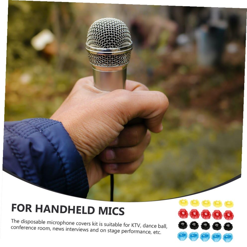 120Pcs Disposable Non Woven Microphone Covers for Mic Protection Easy to Install for Events Singing Karaoke Each