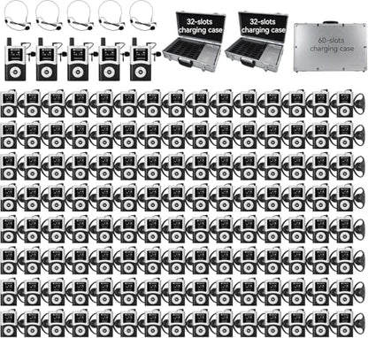 Retekess T130U(4nd Gen T130) U-Band Tour Guide System (5TX 120RX) | for Tour Groups, Digital Mode, Stable Signal, 32-Slot Charging Case,60-Slot Charging Case, 200M,40H, One-Key Operation - style: 5-120