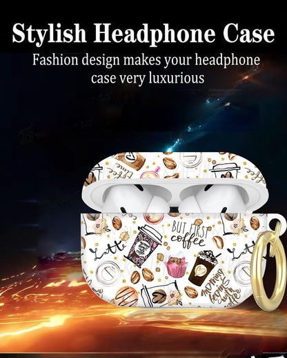 Compatible with AirPod Pro 2nd//1st Generation Case Cover with Key Chain,Full Protective Shockproof Wireless Headphone Case for Airpod Pro 2023/2022/2019(Coffee Pattern) - color: Coffee Pattern