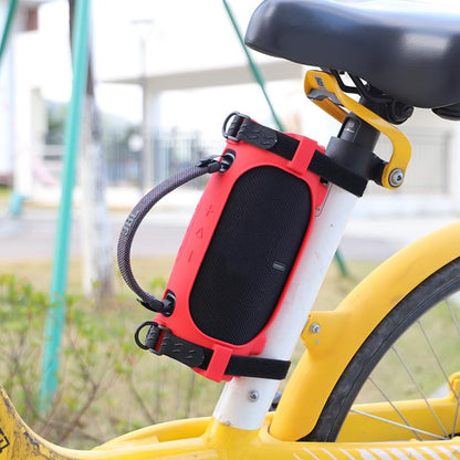 Silicone Case Cover for JBL Charge 6 Portable Bluetooth Speaker, Soft Protective Sleeve Travel Carrying Protective Cover Speaker Silicone Case with Shoulder Strap and Bike Strap (Red) - color: Red