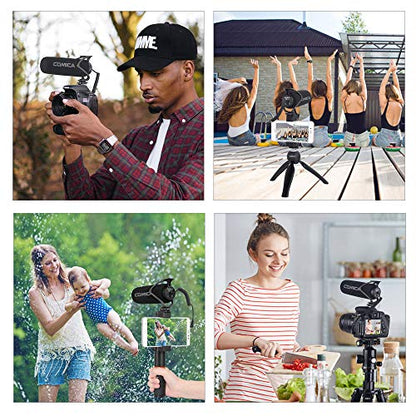 COMICA CVM-V30 LITE B Video Microphone,Super-Cardioid Condenser On-Camera Shotgun Microphone for Canon Nikon Sony Panasonic DSLR Cameras,Mic for iPhone Android(with Windmuff)