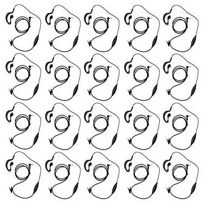 1 Pin 2.5MM Walkie Talkie Earpiece with Mic, G Shape Ear Piece for Police Radios Law Enforcement Compatible with Motorola MH230R MH230TPR MR350R MS350R (20 Pack) - color: 20 PACK