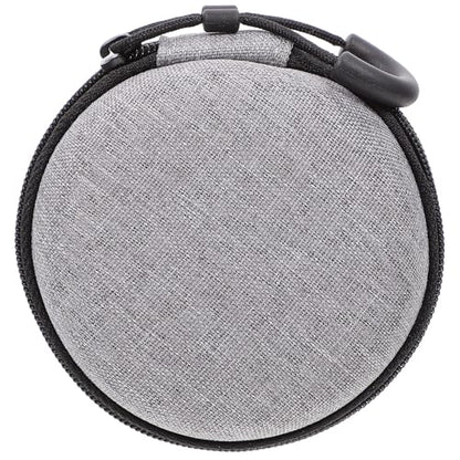 Portable Earphone Bag and Data Cable Carrying Case for Wired Earbuds, Rounded Nylon Storage Pouch with Zipper, Gray Travel Key and Coin Organizer for Electronics