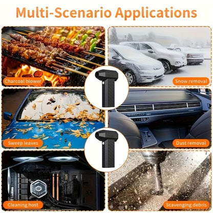 Electric Air Duster Vacuum 2-in-1, Canned Air Alternative Rechargeable Blower with 100,000 RPM, Mini Vacuum for Keyboard, PC, Car Interior, Home Cleaning(Black)