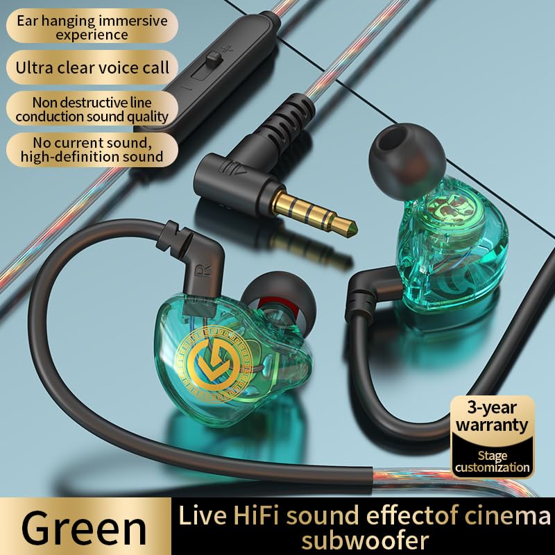 Wired Gaming Earbuds with Mic, Japan Tuning Tech, Deep Bass & HiFi Sound, Noise Isolating in-Ear Headphones, Zero-Lag for Gaming, Crystal-Clear Calls, Laptop, Switch - 3.5mm Cyan - color: cyan