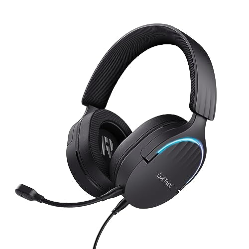 Trust Gaming GXT 490 Fayzo USB Gaming Headset 7.1 Surround Sound, 50mm Drivers, 85% Recycled Plastics, RGB Over-Ear Wired Headphones, with Noise Cancelling Microphone for PC PS5 - Black - color: Black, style: USB 7.1 Surround Sound