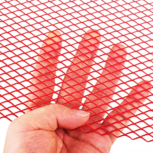 AggAuto Universal 40"x13" Car Grill Mesh 6x12mm Rhombic Hole Red | Aluminum Alloy Automotive Grille Insert Bumper, One of the Most Multifunctional Shape Grids 100x33cm - size: 6x12mm Rhombus - Red