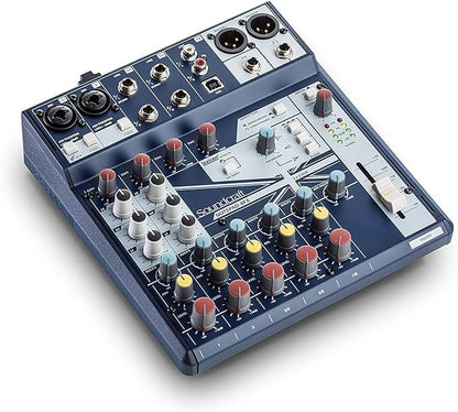 Soundcraft Notepad-8FX Professional USB Audio Interface Mixer with Lexicon Reverb, Echo & Delay Effects, and Ducking Feature - Durable Metal Build. Blue - size: 8-channel mixer