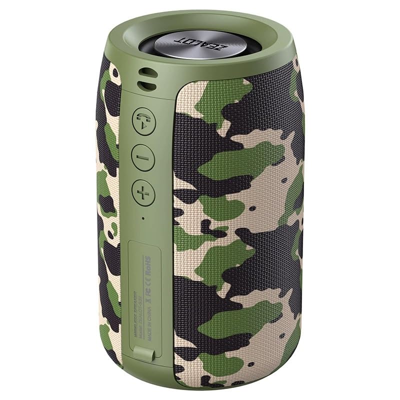 ZEALOT Portable Bluetooth Speaker, S32 Outdoor Speaker, Waterproof IPX5, Dual Pairing, Stereo Sound/TF Card/USB/AUX Competible for iPhone14 Samsung Home/Hiking/Fishing- Camo - color: Camo
