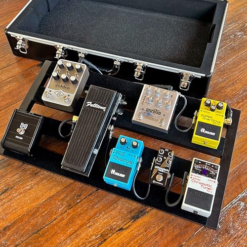 ANALOG CASES Pedaltrain Classic 2 / Temple Audio DUO 24 Hard Case | Ultra-Lightweight and Durable Aluminum Case, Die-Cut Foam Padded Interior With Cable Storage Space, Comfortable Padded Handle