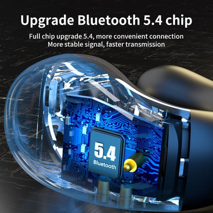 Wireless Earbuds Open Ear Headphones Clip On Earbuds Bluetooth 5.4 Headphones Long Playtime Ear Buds Digital Display Charging Case Noise Canceling Waterproof Sports Earphones