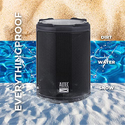 Altec Lansing - HydraMotion Wireless Bluetooth Speaker with 360 Degree Sound, Portable IP67 Waterproof for Outdoors, Shockproof, Snowproof, Everything Proof, 12 Hour Playtime (Black) - color: Black