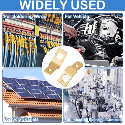 25Pcs Solderless Wire Connectors Non-Insulated Male to Male Electrical Adapter Spade Connectors 1/4" Male Tab Crimp Brass Copper Spade Terminals, Quick Disconnect Wire Connectors for Industrial Car