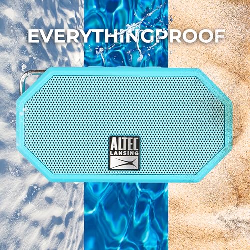 Altec Lansing Mini H2O - Waterproof Bluetooth Speaker, IP67 Certified & Floats in Water, Compact & Portable Speaker for Hiking, Camping, Pool, and Beach,Aqua - color: Aqua