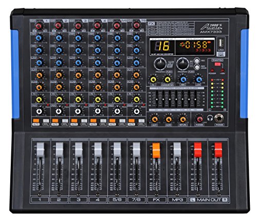 Professional Eight-Channel Audio Mixer with USB Interface, Bluetooth, and DSP Sound Effects - style: 8-Channel Mixer with Bluetooth & DSP Sound Effect