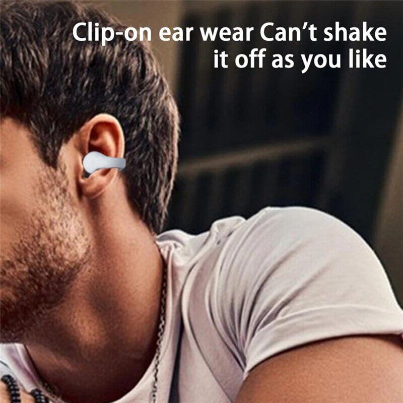 Wireless Earbuds,Wireless Ear Clip Bone Conduction Headphones,Open Sport Bone Earbuds,Bluetooth 5.3 Bone Conduction Head,Running Workout Painless Wearing Earring Earphone,for iOS Android Samsung