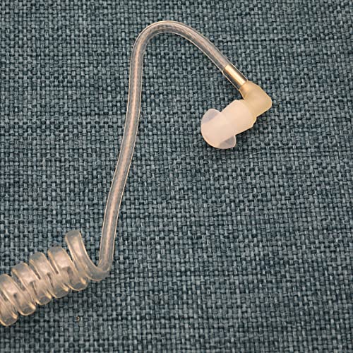 Replacement Mushroom Earbuds Ear Tips Compatible with Motorola Kenwood Baofeng Two Way Radio Air Acoustic Coil Tube Earpiece Transparent Security Headset (10 Pack)