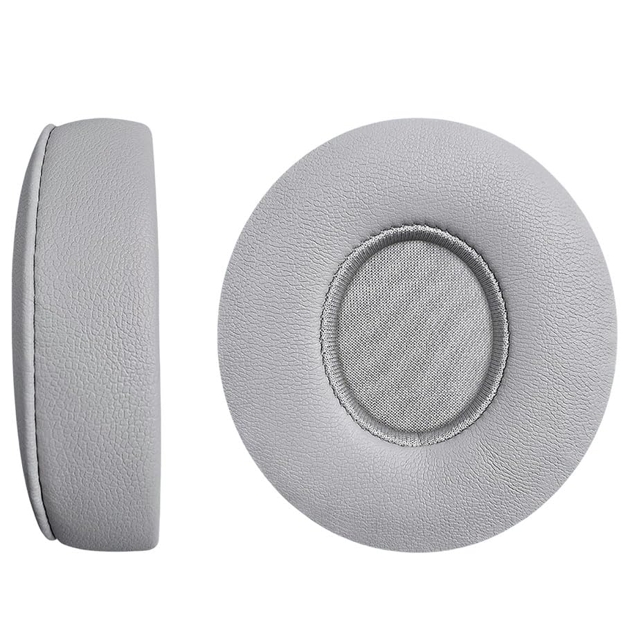 Replacement Ear Pads for Solo 3 Headphones Over-Ear Headphones, Earpads with Soft Protein Leather, Noise Isolation Memory Foam（solo3-Grey） - color: solo3-Grey