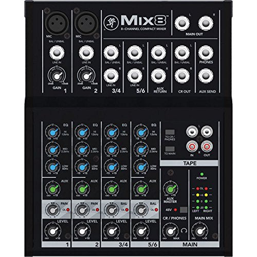 Mackie Mix Series Mix8 8-Channel Mixer, Black - size: Mix8