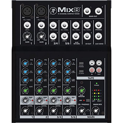 Mackie Mix Series Mix8 8-Channel Mixer, Black - size: Mix8