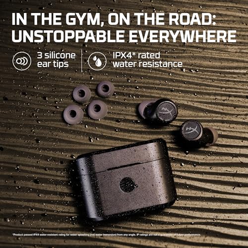 HyperX Cirro Buds Pro – True Wireless Earbuds, Active Noise Cancellation, ANC, Ambient Sound Mode, Low Latency, Bluetooth 5.2, IPX4, Fast Charge, PC, Nintendo Switch, Mobile - Black - color: Black
