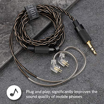 HIDIZS BL2.5 Detachable Balanced Earphone Cable, 2.5mm Plug Replacement Headphone Audio Cord Headphone Upgraded Cable-2 Pin 0.78mm IEM Cord for MS4 MS2 MS1 KZ ES4 ZSR ZST ZSR ED16 ZS10 TFZ TRN (2.5mm) - size: 2.5MM