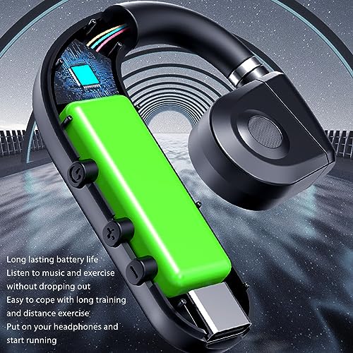 Bluetooth Headset, Noise Cancelling Single Ear Earpiece, Hands Call Earphones with Built in Mic for Driving Business Office, 300mAh Battery (Blue)