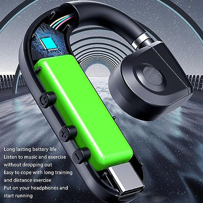 Bluetooth Headset, Noise Cancelling Single Ear Earpiece, Hands Call Earphones with Built in Mic for Driving Business Office, 300mAh Battery (Blue)