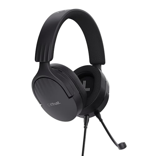 Trust Gaming GXT 489 Fayzo Gaming Headset for PC, PS5, PS4, Xbox Series X|S, Switch, Mobile, 3.5 mm Jack, 85% Recycled Plastics, Over-Ear Wired Headphones with Noise Cancelling Microphone - Black - color: Black, style: 3.5mm