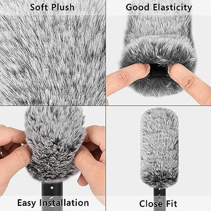 Geekria for Creators Furry Windscreen for 0.8'' (20mm) Diameter Shotgun Microphone, Mic DeadCat Wind Cover Muff, Fluff Cover Windshield Compatible with BOYA, Rode (14cm / 2 Pack)