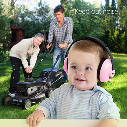 BBTKCARE Baby Headphones Noise Cancelling Headphones for Babies for 3 Months to 3 Years (Pink) - color: Pink