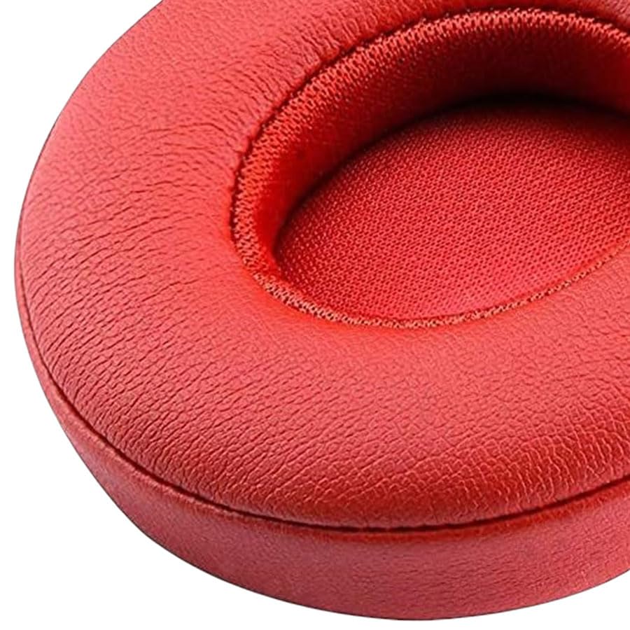 Replacement Ear Pads for Solo 3 Headphones Over-Ear Headphones, Earpads with Soft Protein Leather, Noise Isolation Memory Foam（solo3-Red） - color: solo3-Red