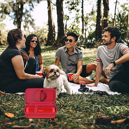 co2CREA Hard Case for BolaButty X-GO C27C Bluetooth Speaker Speaker,Red | Travel Protective Storage Bag with Mesh Pocket & Handle, Shockproof EVA Shell and Soft Lining - color: Red